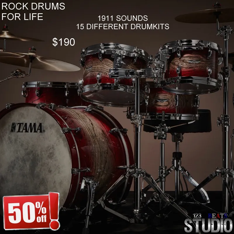 Rock Drums For Life Drumkit Loops By 123 Studio Beats Sound Kit